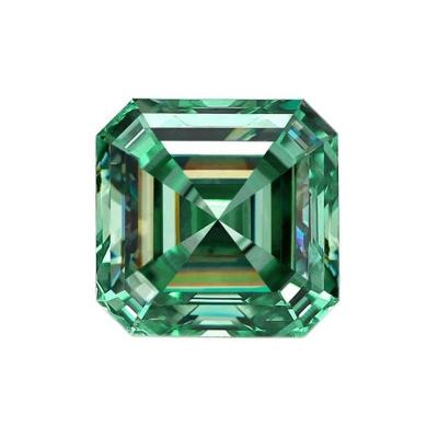 China Fire Jewelry Moissanite Diamond Wholesale Price Loose Gemstone Color Set Or Asscher Green Cut Moissanite for sale