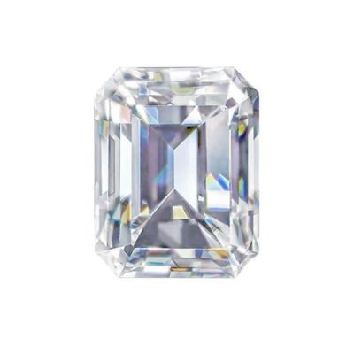 China Color Play Or Fire D GH IJ VVS Emerald Shape Step Cut Loose Handmade High Quality White Colorless Diamond E-F Gemstone Moissanite for sale