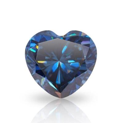 China Augain Gem Blue Color Play Or Heart Of Fire Cut Moissanite Gemstones 1Ct 2Ct 3Ct Lab Created Diamond Moissanite Jewelry For Necklace Ring for sale