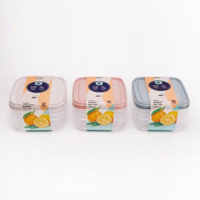 China Custom Plastic Freshness Preservation Microwave Logo pp Kitchen Food Storage Container Set for sale