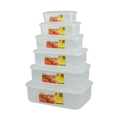 China Wholesale Fresh Preservation 6pcs/set Kitchen Keep Large Plastic Food Storage Containers Set for sale