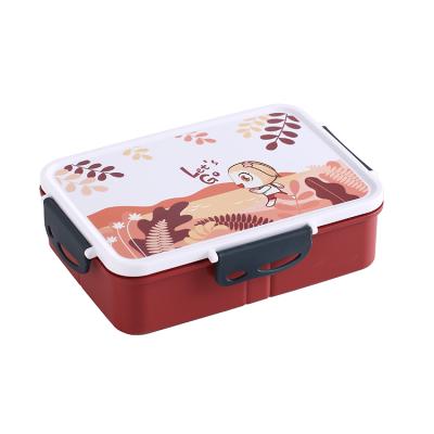 China Microwavable Bento Plastic Lunch Box Of Freshness Preservation Tiffin Box Meal Food Container 3 Compartments for sale