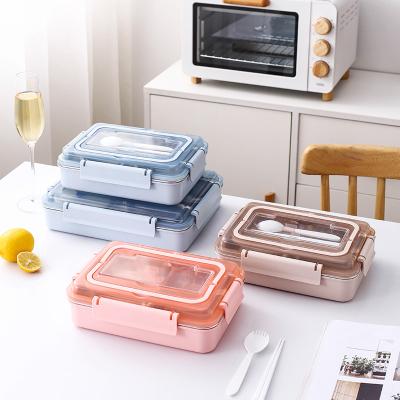 China Custom 304 Bento Lunch Box Food Container LOGO Leakproof Stainless Steel Storage Freshness Storage Box for sale