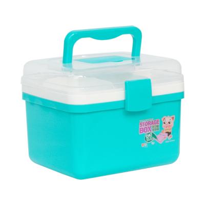 China Universal Portable Sustainable Household Medicine Plastic Plastic Storage Container Empty Box With Handle for sale