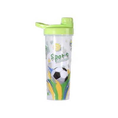 China Stocked 2022 Soccer World Cup Promotion Gift Custom Design GYM Plastic Shaker Bottle Transparent Protein Drink Water Bottle for sale