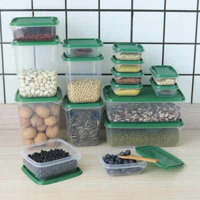 China Wholesale Freshness Preservation 17 Pcs / Set Plastic Food Storage Container Boxes With Lids for sale