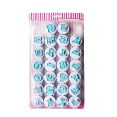 China BPA Free Stocked Cake Decorating Stamper Fondant Alphabet Cutter Tools Letter Reusable Cutters And Number Set for sale