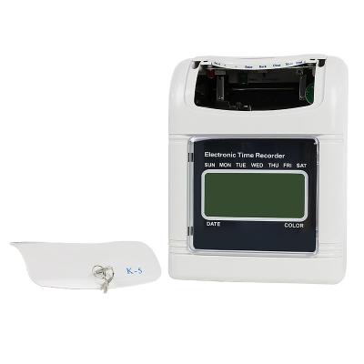 China Backup Battery OEM Digital Card Puncher Time Recorder LCD Display Backlight Digital Time Punching Machine for sale