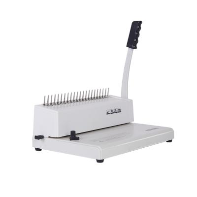 China Competitive Price Plastic Body Book Comb Binding Machine Metal Base Manual Office 12 Sheets for sale