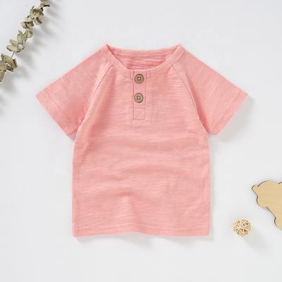 China Breathable Cotton Wicking Yarn Jersey 100% Organic Short Sleeve Baby T-Shirt Plain for sale