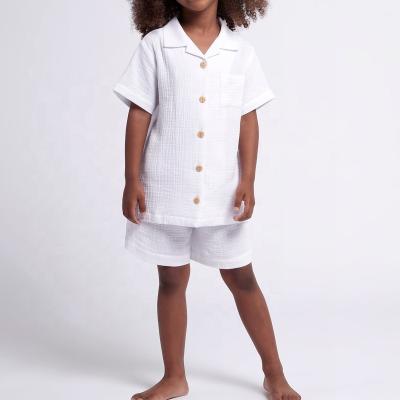 China Hot Selling Organic Summer Kids Clothing Set Breathable , Cotton Kids Pajamas Set Summer for sale