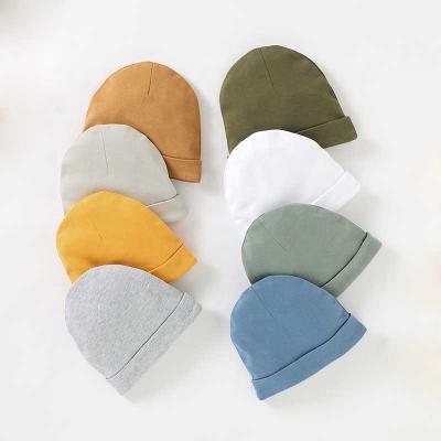 China Casual Wholesale Plain Rolled Cuff Organic Cotton Knit Hat For Baby for sale