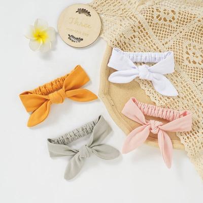 China European and American style soft and simple cute organic cotton baby headband for girls 0-6 months for sale