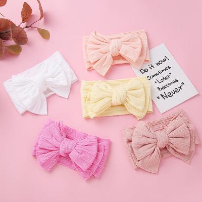 China European and American Style Double Layer Nylon Jacquard Babies Bows Headband for sale