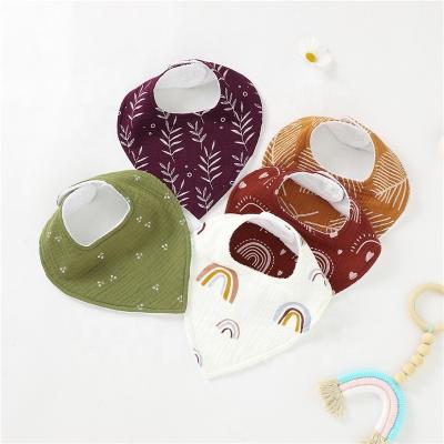 China For Babies Caring Popular Printing Muslin And Woven Double Sided Terry Cloth Baby Bibs for sale