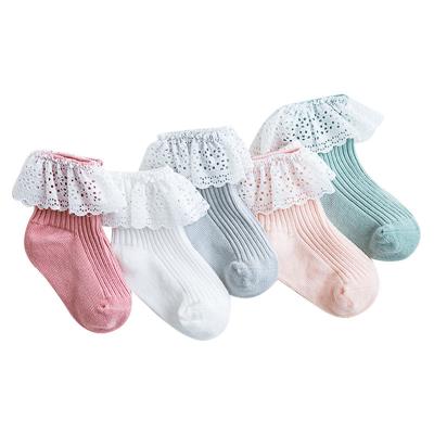 China 0-18M Lace Trim Baby girls thongs summer socks 0-9M/9-18M for sale