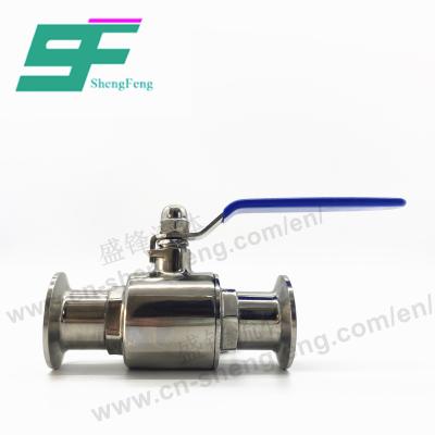 China General ShengFeng SS304 or SS316L Sanitary Stainless Steel Sanitary Clamped Straight Ball Valve for sale