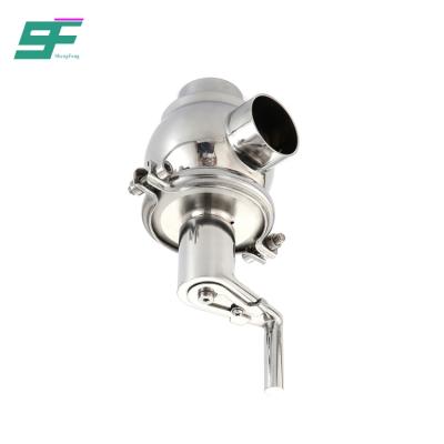 China General ShengFeng SS316L High Quality Competitive Price Stainless Steel Sanitary Manual Stop Reversing Valve for sale