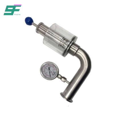 China SS304/316L Stainless Steel General Sanitary Safety Beer Exhaust Air Release Valve With Visible Glass Gauge for sale