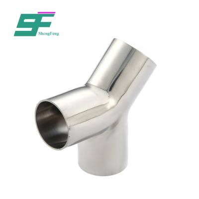 China ShengFeng Stainless Steel Edible Food And Beverage New Grade Welding Tee Clamped for sale