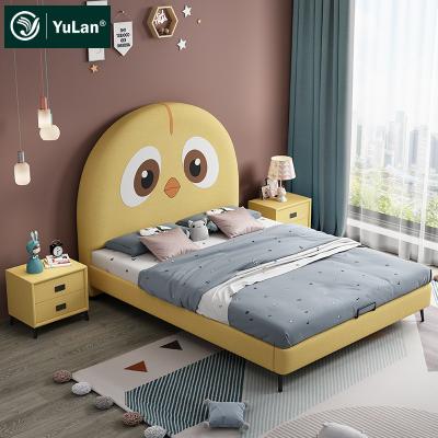 China Other Modern Boy Baby Kids Bedroom Furniture Upholstered Bed Children Beds Chick Cartoon Bed for sale