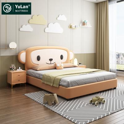 China Other Cute Cartoon Cute Bed Monkey Solid Wood Size Cartoon Luxury Leather Kids Modern Single Bed Double Bed for sale