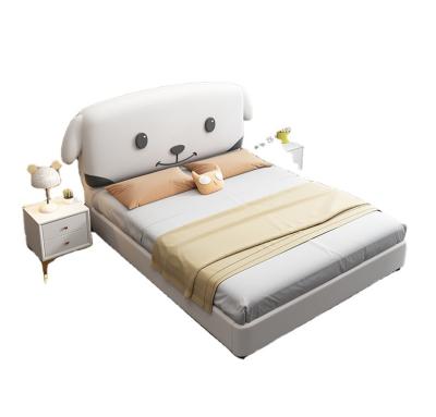 China Other Modern Design Frame Cartoon Bed Luxury Cute Solid Wood Leather Cute Dog Bed for sale