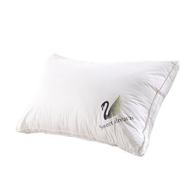 China PORTABLE Square Feather Pillow 100% Silk Cotton Filler White Silk Feather Pillow with Duck Bronzing Duck Sign for sale