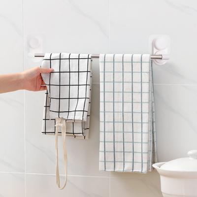 China Single Suction Durable Movable Cup Bath Towel Rack Stainless Steel Self Adhesive Towel Rack Single Towel Rack for sale