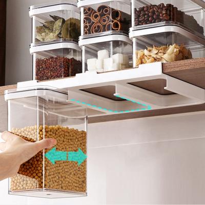 China Wall Mounted Food Pantry Organization Stackable Airtight Cereal Container With Shelf for sale