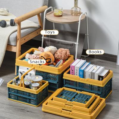 China China Wholesale Collapsible Folding Storage Plastic Folding Baskets With Handle For Fruit Kitchen Vegetable for sale