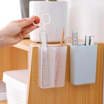 China 2 Grids Pencil Pen Holder Plastic Office Stationary Multifunctional Desktop Hanging Organizer for sale