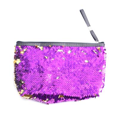 China Custom Made Reversible Glitter Sequin Glitter Makeup Bag Cosmetic Pouch for sale