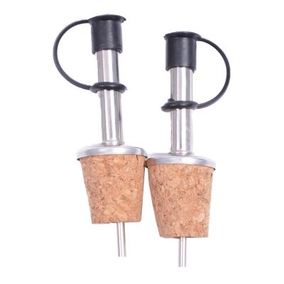 China Wholesale Reusable High Quality Reusable Stainless Steel 2pcs Cork Champagne Bottle Red Wine Stopper for sale