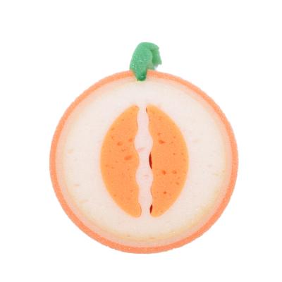 China EXFOLIATE Wholesale Cleaning Kids Orange Fruit Shape Body Foam Soft Baby Shower Bath Sponge for sale