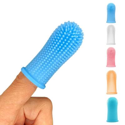 China 360 Viable Reusable Toothbrush Cat Dog Toothbrush Portable Pet Silicone Soft Finger Brush With PP Box for sale