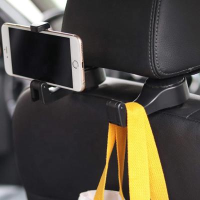 China Durable Universal Vehicle Accessories Rear Seats Phone Holder Car Hanger Headrest Hook for sale