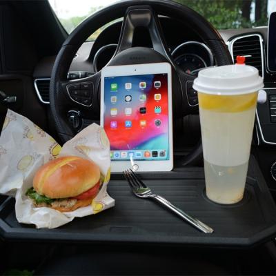 China Convenient Universal Vehicle Interior Accessories Portable Car Steering Wheel Tray Food Laptop Eating Car Table for sale