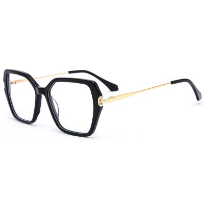 China Pretty Lady Ready to ship Fashion Supply Women Acetate Diamond Decoration Frame Optical Glasses for sale