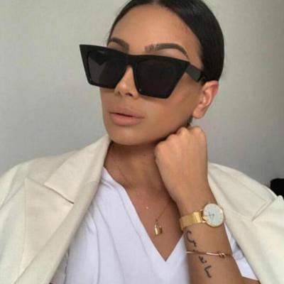 China Women's Personalized Sunglasses Square Colorful Cat Eye Sunglasses Fashion Big Sunglasses for sale