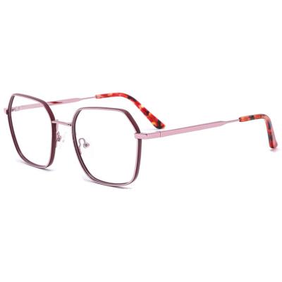 China Newest Design Optical Frame Metal Fulrime Frame Spring Hinge Fashionable Eyewear For Women J0049 for sale