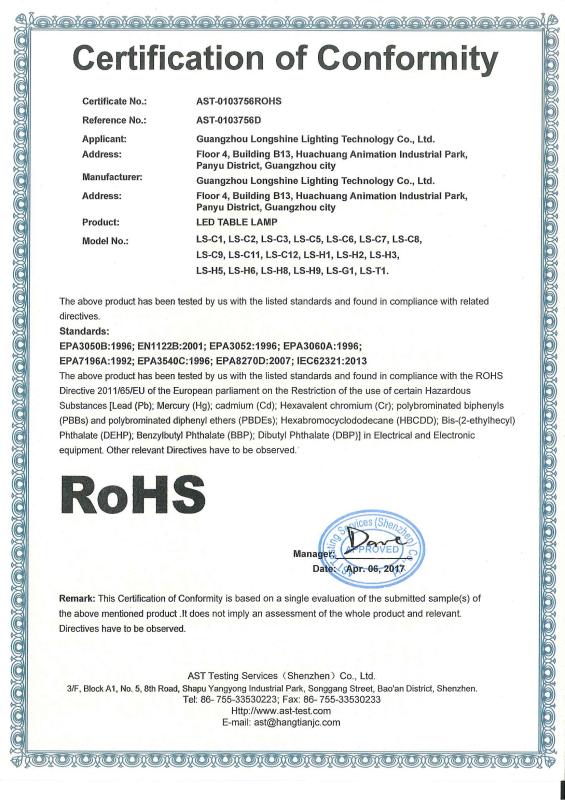 RoHS - Longshine Technology (Zhongshan) Co., Ltd.