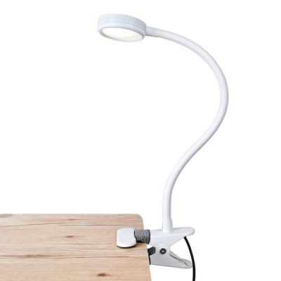 China Gooseneck Design Round Arm Long Clip Led Desk Lamp Portable Led Desk Light Reading Lamp for sale