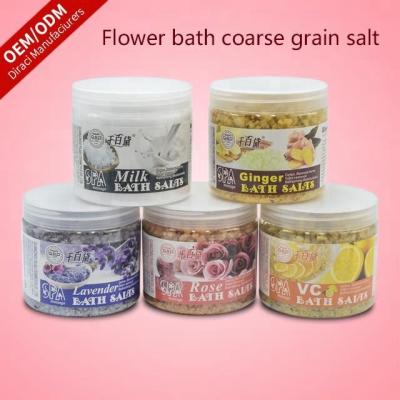 China OEM QIAN BAI DAI Sea Salt Body Spa Dried Flower 5 TYPES Petal Rose Body Bath Crystal - Ginger, Lavender, Milk, Rose, Orange 680g for sale