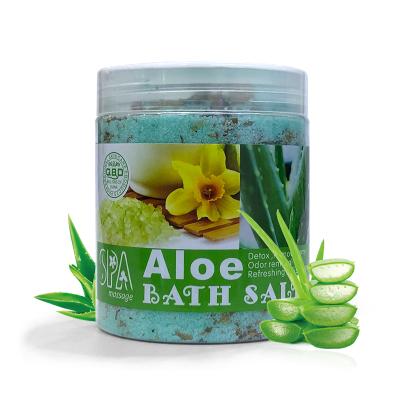 China 100% Natural Organic Natural Aloe Vera Sea Salt Spa Vera Body Scrub Bath Salt Deep Cleansing Exfoliating Whitening Skin Care for sale