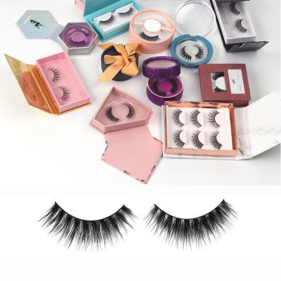 China Natural Soft Full Strip Eye Lashes 3D False Mink Eyelashes In Customized Lash Cases And Box for sale