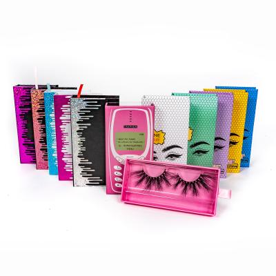 China Magnetic False 3d Eyelash Long Lasting Mink In Bulk Eyelash Case With Mirror And Custom Eyelash Bag Book Packaging Box Luxury for sale