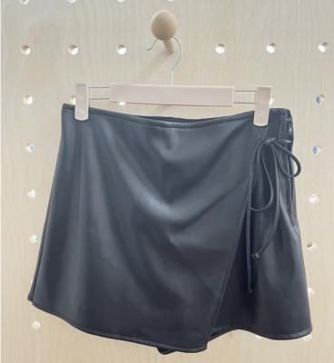 China Soft PU Shorts Black for sale