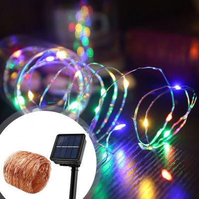 China Hot Selling LED Display Metal Wire Metal Decoration Hot Sale Street Copper Christmas Tree Fairy Outdoor Solar String Light Wedding Holiday LED String Light for sale