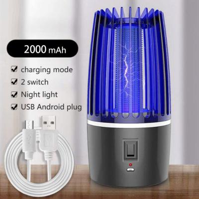 China Built In 2000 MAH Battery Durable Indoor Outdoor Built Usb Powered UV Light Mosquito Bug Zapper Rechargeable Shock Trapper Killer Lamp for sale